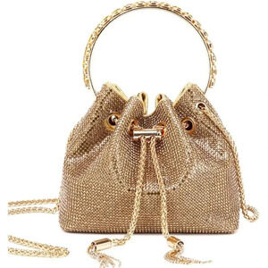 ❤️ Women Silver Glitter Handbags Shoulder Bag  Crystal Shiny Bucket Purse